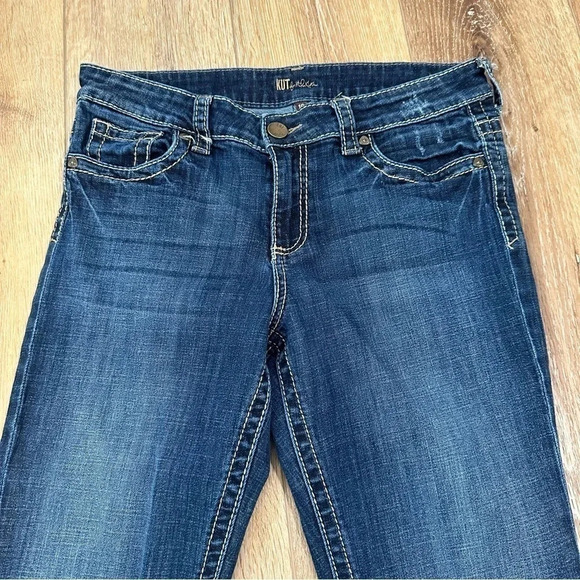 Kut from the Kloth Women's Bootcut Dark Wash Low Rise Denim Jeans Sz 10 GUC - Picture 3 of 10
